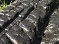 Natural wood charcoal Isolated on white, hardwood charcoal. Details on the surface of charcoal. Black charcoal texture background