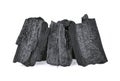 Natural wood charcoal, traditional charcoal or hard wood charcoal isolated on white background