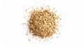 Natural wood chips pile on white background, texture, material, and gardening resource Royalty Free Stock Photo