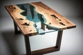 natural wood dining table with contemporary glass tabletop