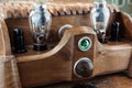 Natural wood tube amplifier Royalty Free Stock Photo