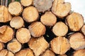 Natural wooden background. closeup of chopped firewood. Pile of wood logs Royalty Free Stock Photo