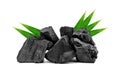 Natural wooden charcoal or traditional hard wood charcoal isolated