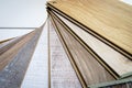 Natural wooden laminat samples for floor covering Royalty Free Stock Photo