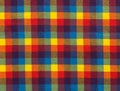 Natural wool fabric. Colored plaid fabric pattern background textured. Close-up colored fabric texture. Royalty Free Stock Photo