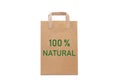 100% natural word write in a paper bag