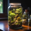 Natural world environment inside a jar