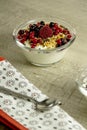 Natural yogurt with berries Royalty Free Stock Photo