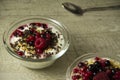 Natural yogurt with some berries Royalty Free Stock Photo