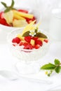 Natural yogurt with fresh fruits Royalty Free Stock Photo