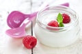 Natural yogurt with fruits