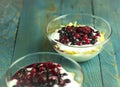 Natural yogurt with some berries Royalty Free Stock Photo