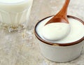 natural yogurt, sour cream in a ceramic