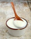 natural yogurt, sour cream in a ceramic