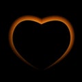 Naturalistic Fire Heart on Dark Background. Vector Illustration Royalty Free Stock Photo