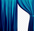 Naturalistic image of Curtain, open curtains Blue color