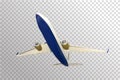 Naturalistic plane takes off. Bottom view. Isolated on transparent background. Vector Illustration