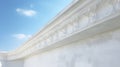 Naturalistic White Building With Detailed Skies And Decorative Crown Moulding