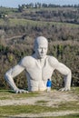 The Naturaliter giant, âPresenzeâ in the Fonte Mazzola amphitheater in Peccioli, Pisa, Italy