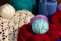 Naturally colored yarn of different colors from alpaca wool for traditional weaving like Royalty Free Stock Photo
