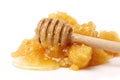 Naturally crystallized honey and dipper