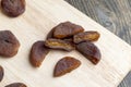 Naturally dried ripe apricots, close up