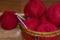 Naturally dyed yarn alpaca wool for traditional textile weaving. Royalty Free Stock Photo