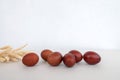 Naturally Dyed Easter Eggs on Table