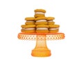 Pumpkin cream cookies on a pedestal isolated on white