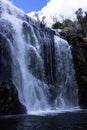 Naturally formed waterfall in the middle of a forest Royalty Free Stock Photo