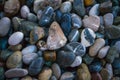 Naturally rounded gravel at sea shore