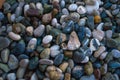 Naturally rounded gravel at sea shore
