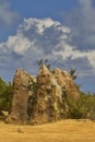 Naturally sculpted limestone formations of The Pinnacles Desert Royalty Free Stock Photo