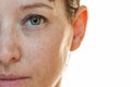 Naturally strong portrait half-sided of a woman without make-up Royalty Free Stock Photo