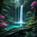 Beauty of nature - hidden waterfall in the forest. Royalty Free Stock Photo