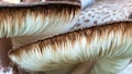 Nature Abstract: Close Look at Gills of a Parasol Mushroom Royalty Free Stock Photo