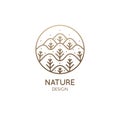 Nature linear logo forest landscape Royalty Free Stock Photo