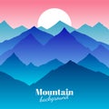 Nature abstract mountain landscape and sunset vector background Royalty Free Stock Photo