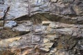 Nature Abstract: Pattern Created by Cracks and Crevices in a Solid Rock Wall Royalty Free Stock Photo