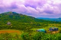 Nature Aerial View. Beautiful autumn scene of Saputara. Beauty of nature concept background. Mountain, sky, clouds, trees in image Royalty Free Stock Photo