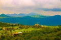 Nature Aerial View. Beautiful autumn scene of Saputara. Beauty of nature concept background. Mountain, sky, clouds, trees in image Royalty Free Stock Photo