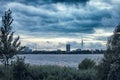 Nature Alster Lake Hamburg Germany beautiful and city park people rowing sailing sky harbour dark nature Royalty Free Stock Photo