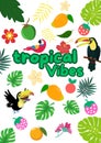 Nature aspiring tropical Vibes illustration Royalty Free Stock Photo