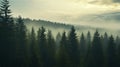 Nature background - a dense forest under a dramatic cloudy sky Royalty Free Stock Photo