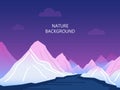 Nature background in flat vector style.