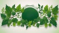 Nature background with green leaves and space for text, botanical background