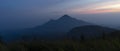 Nature background image of the mountain on sunrise in Indonesia Royalty Free Stock Photo