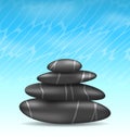 Nature background with pyramid zen spa stones Royalty Free Stock Photo