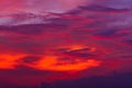 Nature background. Red sky at night and clouds. Beautiful and co Royalty Free Stock Photo