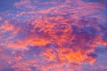 Nature background. Red sky at night and clouds. Beautiful and co Royalty Free Stock Photo